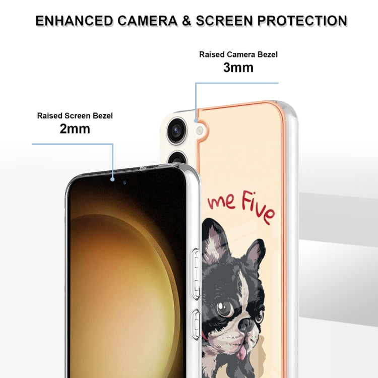 For Samsung Galaxy S23+ 5G Electroplating Marble Dual-side IMD Phone Case(Lucky Dog) - Galaxy S23+ 5G Cases by buy2fix | Online Shopping UK | buy2fix