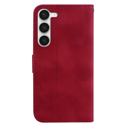 For Samsung Galaxy S23 5G 7-shaped Embossed Leather Phone Case(Red) - Galaxy S23 5G Cases by buy2fix | Online Shopping UK | buy2fix