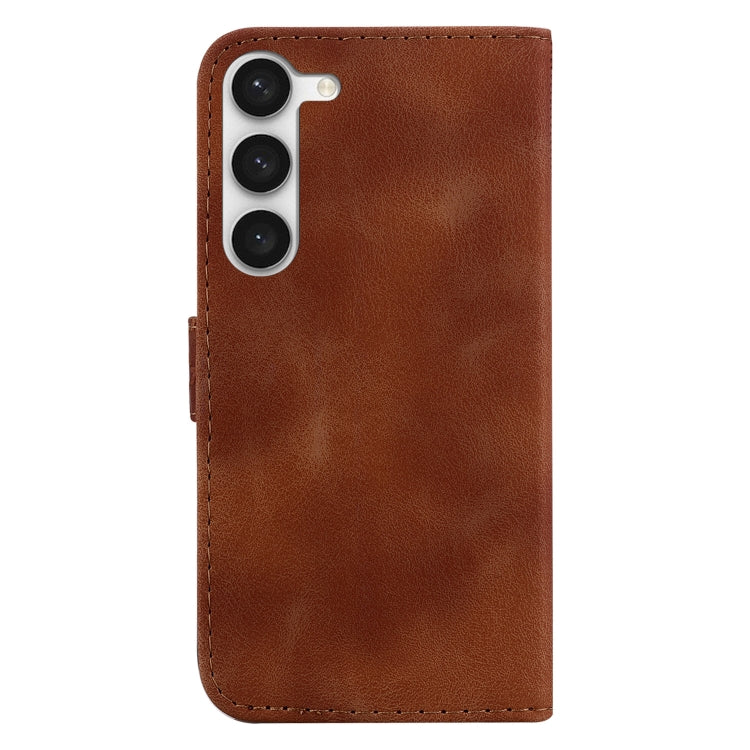 For Samsung Galaxy S23+ 5G 7-shaped Embossed Leather Phone Case(Brown) - Galaxy S23+ 5G Cases by buy2fix | Online Shopping UK | buy2fix