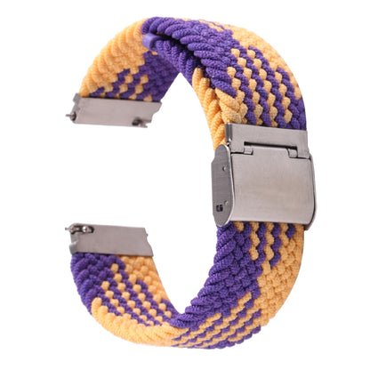 For Samsung Galaxy Watch 6 / 6 Classic Nylon Braided Metal Buckle Watch Band(Z Purple Orange) - Watch Bands by buy2fix | Online Shopping UK | buy2fix