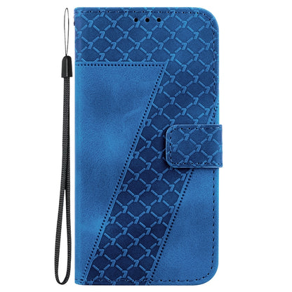 For Realme C67 4G Global 7-shaped Embossed Leather Phone Case(Blue) - C67 Cases by buy2fix | Online Shopping UK | buy2fix