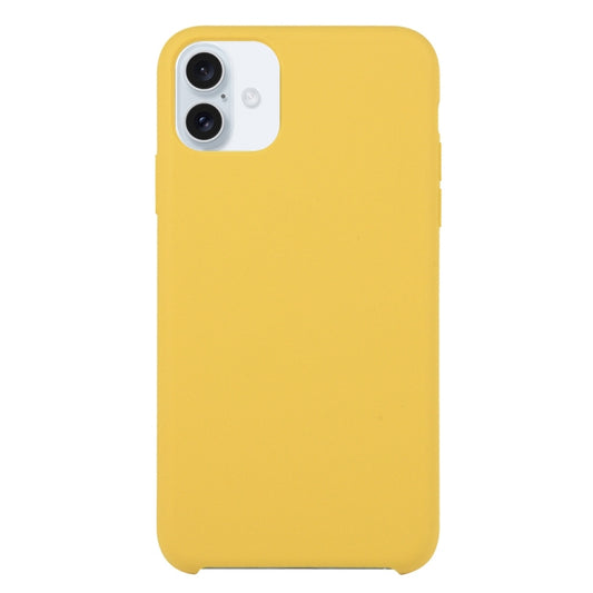 For iPhone 16 Solid Silicone Phone Case(Yellow) - iPhone 16 Cases by buy2fix | Online Shopping UK | buy2fix