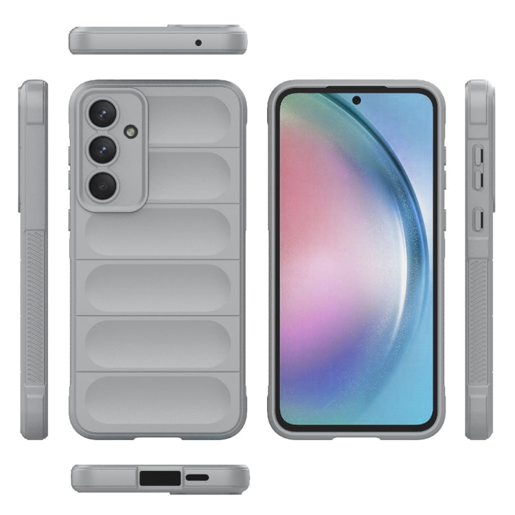 For Samsung Galaxy A55 5G Magic Shield TPU + Flannel Phone Case(Grey) - Galaxy Phone Cases by buy2fix | Online Shopping UK | buy2fix