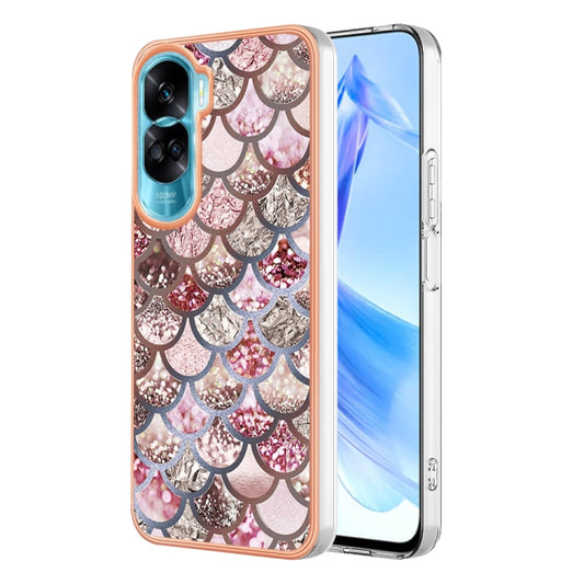 For Honor 90 Lite 5G Electroplating IMD TPU Phone Case(Pink Scales) - Honor Cases by buy2fix | Online Shopping UK | buy2fix