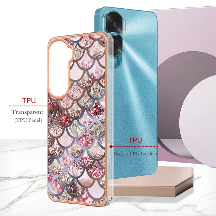 For Honor 90 Lite 5G Electroplating IMD TPU Phone Case(Pink Scales) - Honor Cases by buy2fix | Online Shopping UK | buy2fix