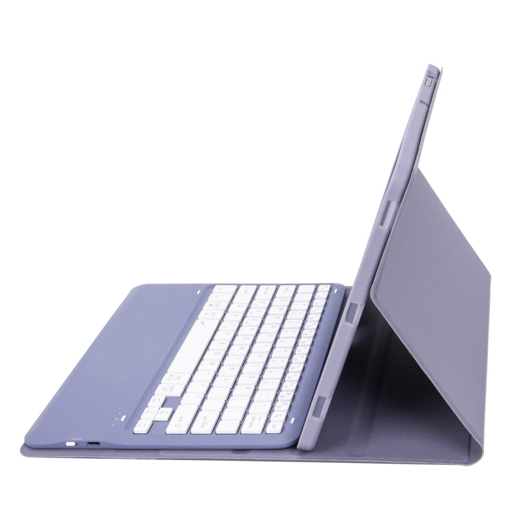 For Samsung Galaxy Tab S9 FE+ A810B Pen Slot Detachable Bluetooth Keyboard Leather Tablet Case(Purple) - Samsung Keyboard by buy2fix | Online Shopping UK | buy2fix