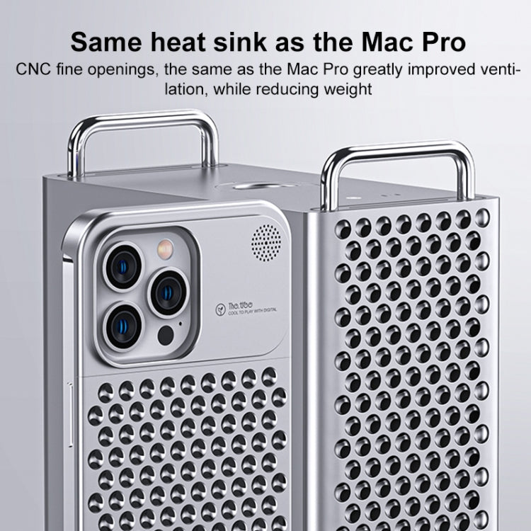 For iPhone 14 Pro Aromatherapy Aluminum Alloy Cooling Phone Case(Silver) - iPhone 14 Pro Cases by buy2fix | Online Shopping UK | buy2fix