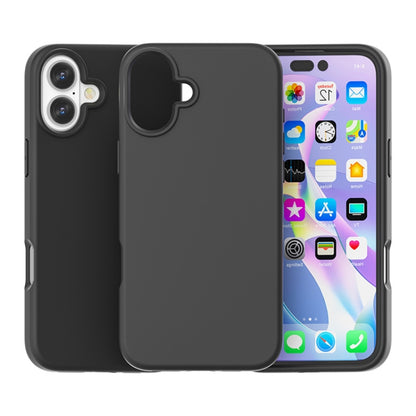 For iPhone 16 Rubber Oil Surface Solid Color Phone Case(Black) - iPhone 16 Cases by buy2fix | Online Shopping UK | buy2fix