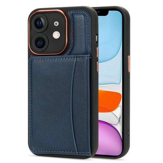 For iPhone 11 Multifunctional Magsafe Magnetic Card Bag Phone Case(Blue) - iPhone 11 Cases by buy2fix | Online Shopping UK | buy2fix