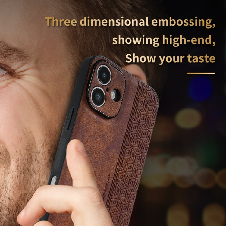 For iPhone 16 Plus AZNS 3D Embossed Skin Feel Phone Case(Brown) - iPhone 16 Plus Cases by AZNS | Online Shopping UK | buy2fix