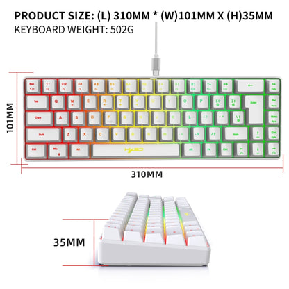 HXSJ V200 Wired RGB Backlit Mechanical Keyboard 68 Key Caps, Cable Length: 1.7m(Black) - Wired Keyboard by HXSJ | Online Shopping UK | buy2fix