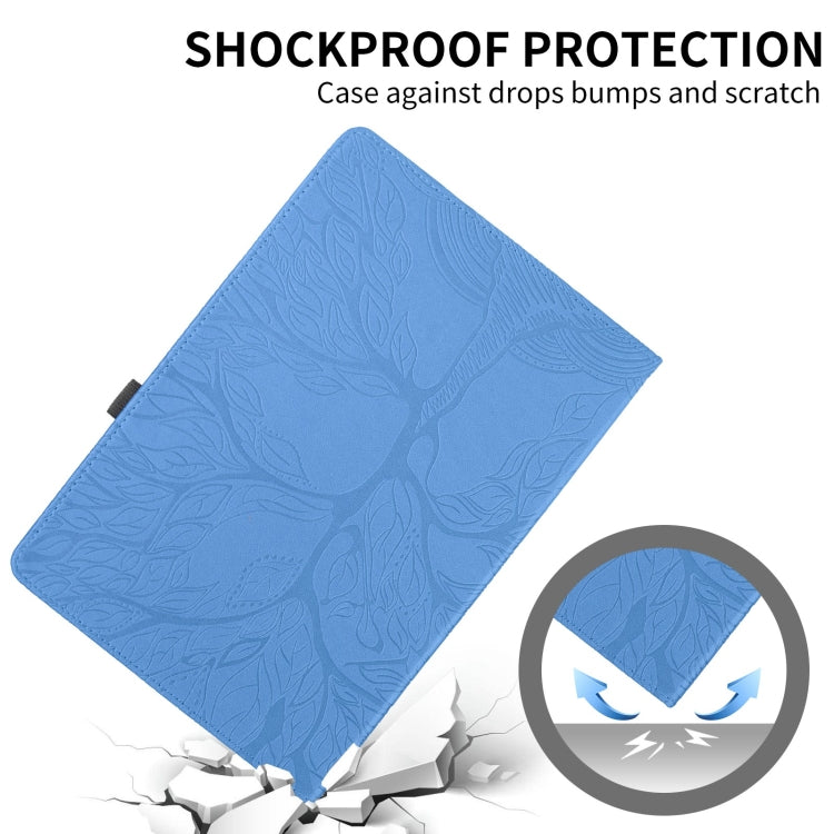 For Samsung Galaxy Tab S9+ / S8+ / S7+ Tree Life Embossed Rotation Leather Tablet Case(Blue) - Tab A7 Lite T220 / T225 by buy2fix | Online Shopping UK | buy2fix