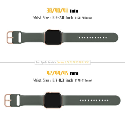 For Apple Watch SE 2022 44mm Pin Buckle Silicone Watch Band(Olive) - Watch Bands by buy2fix | Online Shopping UK | buy2fix