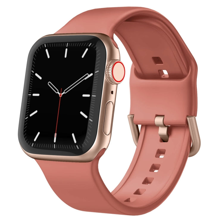 For Apple Watch Series 7 41mm Pin Buckle Silicone Watch Band(Coral) - Watch Bands by buy2fix | Online Shopping UK | buy2fix