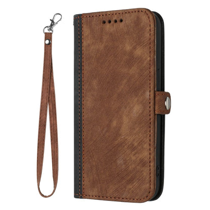 For iPhone 16 Side Buckle Double Fold Hand Strap Leather Phone Case(Brown) - iPhone 16 Cases by buy2fix | Online Shopping UK | buy2fix