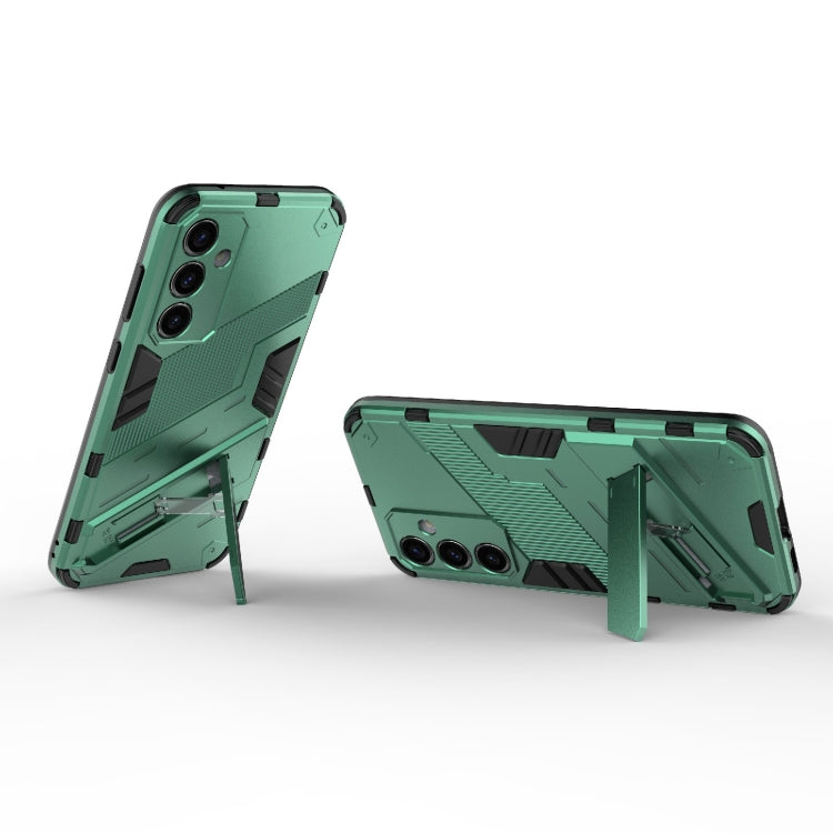 For Samsung Galaxy S23 FE 5G Punk Armor 2 in 1 PC + TPU Shockproof Phone Case with Invisible Holder(Green) - Galaxy S23 FE 5G Cases by buy2fix | Online Shopping UK | buy2fix