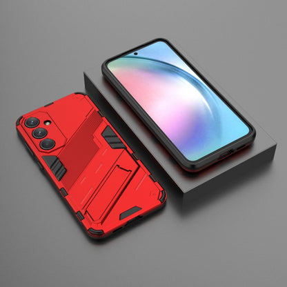 For Samsung Galaxy A55 5G Punk Armor 2 in 1 PC + TPU Shockproof Phone Case with Invisible Holder(Red) - Galaxy Phone Cases by buy2fix | Online Shopping UK | buy2fix