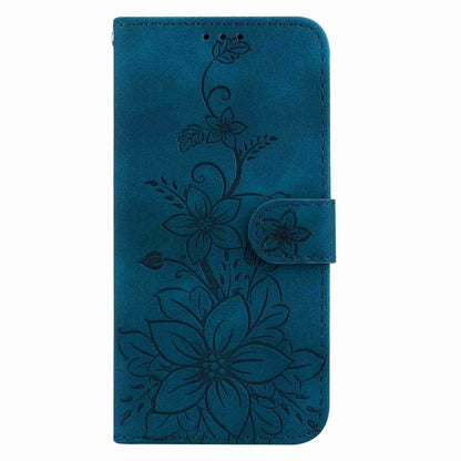 For Xiaomi 13T / 13T Pro / Redmi K60 Ultra Lily Embossed Leather Phone Case(Dark Blue) - Redmi K60 Ultra Cases by buy2fix | Online Shopping UK | buy2fix