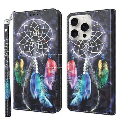 For iPhone 16 Pro Max 3D Painted Leather Phone Case(Colorful Dreamcatcher) - iPhone 16 Pro Max Cases by buy2fix | Online Shopping UK | buy2fix