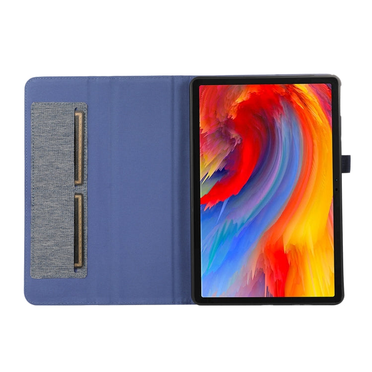 For Lenovo Tab M11 / Xiaoxin Pad 11 2024 Horizontal Flip TPU + Fabric PU Leather Tablet Case(Dark Blue) - Lenovo by buy2fix | Online Shopping UK | buy2fix