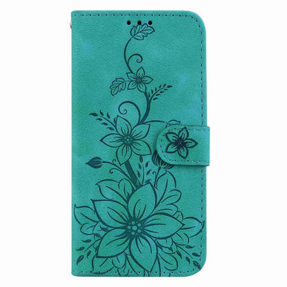 For Samsung Galaxy S21+ 5G Lily Embossed Leather Phone Case(Green) - Galaxy S21+ 5G Cases by buy2fix | Online Shopping UK | buy2fix