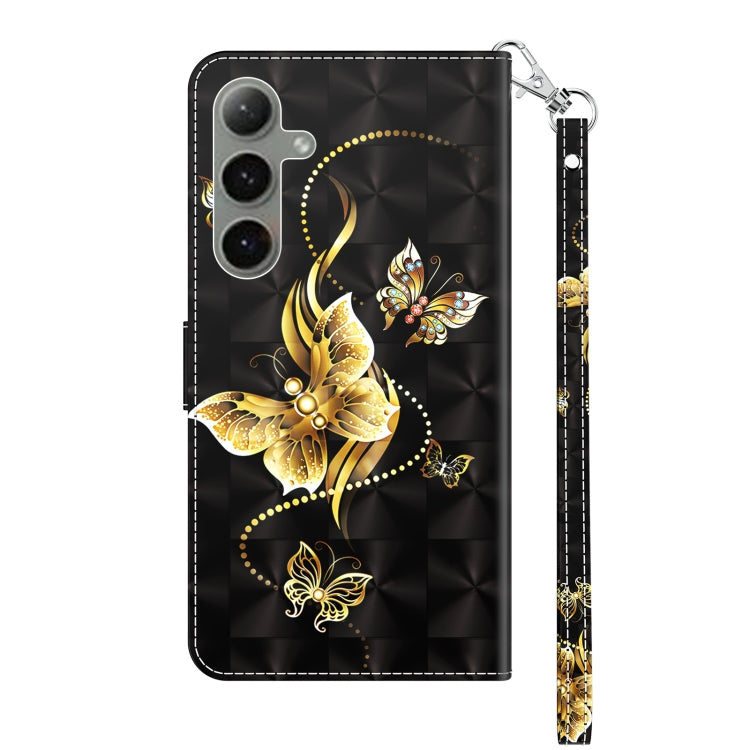 For Samsung Galaxy S24+ 5G 3D Painted Leather Phone Case(Golden Swallow Butterfly) - Galaxy S24+ 5G Cases by buy2fix | Online Shopping UK | buy2fix