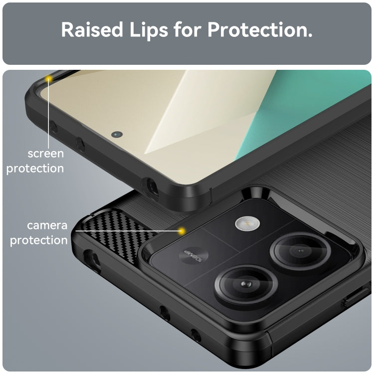 For Xiaomi Poco X6 Neo Brushed Texture Carbon Fiber TPU Phone Case(Black) - Xiaomi Cases by buy2fix | Online Shopping UK | buy2fix