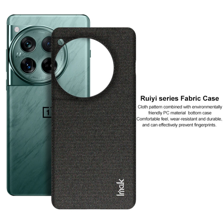 For OnePlus 12 5G imak Ruiyi Series Cloth Texture PU + PC Phone Case(Dark Grey) - OnePlus Cases by imak | Online Shopping UK | buy2fix