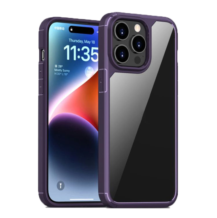 For iPhone 15 Pro Max iPAKY YJ Series Transparent PC+TPU Phone Case(Purple) - iPhone 15 Pro Max Cases by iPAKY | Online Shopping UK | buy2fix