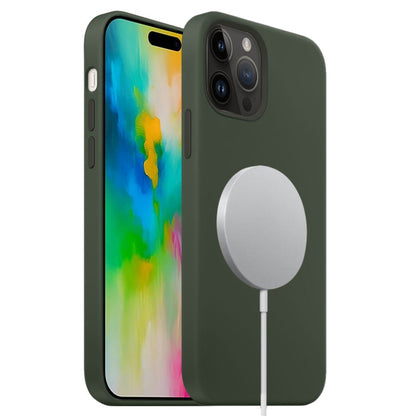 For iPhone 16 Pro Max Liquid Silicone Full Coverage MagSafe Phone Case(Deep Green) - iPhone 16 Pro Max Cases by buy2fix | Online Shopping UK | buy2fix