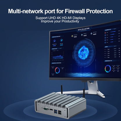 HYSTOU PO9B-J4125-6L Embedded Intel Celeron J4125 Processor Six Network Ports Mini Host, Specification:8GB+128GB - Windows Mini PCs by HYSTOU | Online Shopping UK | buy2fix