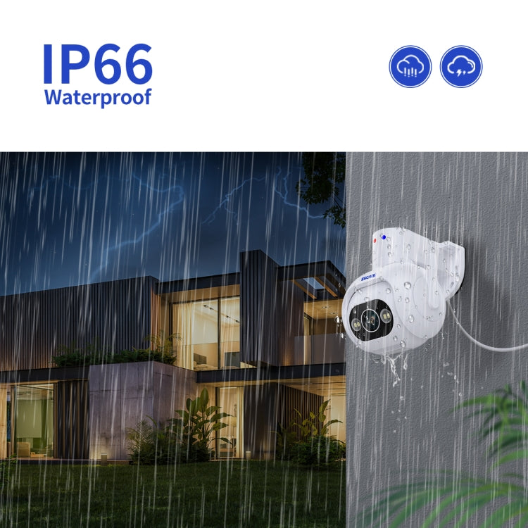 ESCAM PT304 HD 4MP Humanoid Detection Tracking WiFi Connection Sound Alarm Intelligent Night Vision H.265 Camera(UK Plug) - Wireless Camera by ESCAM | Online Shopping UK | buy2fix