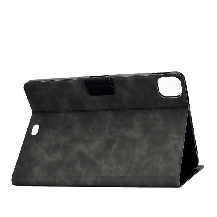 For iPad Pro 11 2024 Cowhide Texture Leather Smart Tablet Case(Grey) - iPad Pro 11 2024 Cases by buy2fix | Online Shopping UK | buy2fix