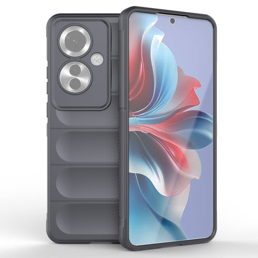 For OPPO Reno11 F 5G Global Magic Shield TPU + Flannel Phone Case(Dark Grey) - Reno11 F Cases by buy2fix | Online Shopping UK | buy2fix