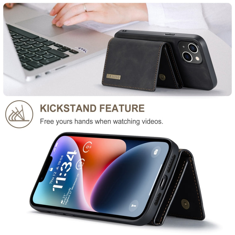 For iPhone 15 Plus DG.MING M1 Series 3-Fold Multi Card Wallet Leather Phone Case(Black) - iPhone 15 Plus Cases by DG.MING | Online Shopping UK | buy2fix