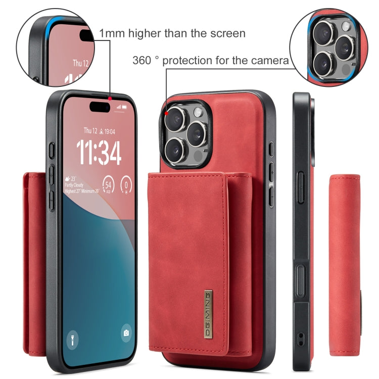 For iPhone 16 Pro DG.MING M1 Series 3-Fold Multi Card Wallet Leather Phone Case(Red) - iPhone 16 Pro Cases by DG.MING | Online Shopping UK | buy2fix