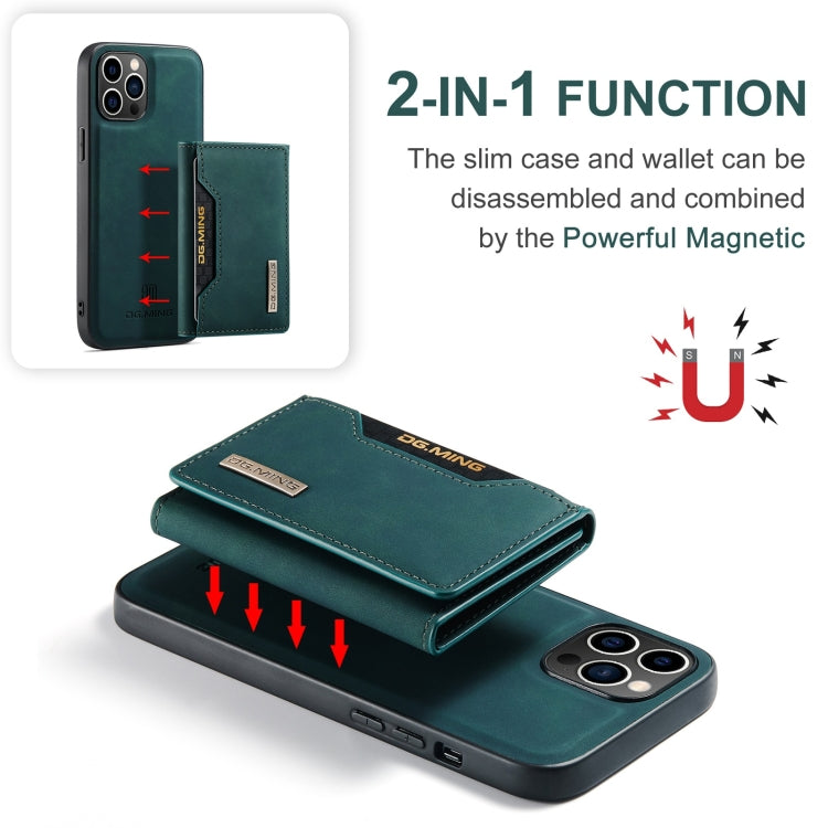 For iPhone 15 Pro DG.MING M2 Series 3-Fold Card Bag Wallet Leather Phone Case(Green) - iPhone 15 Pro Cases by DG.MING | Online Shopping UK | buy2fix