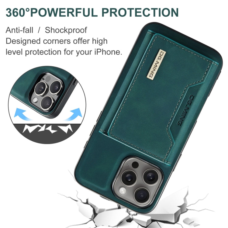 For iPhone 16 Pro Max DG.MING M2 Series 3-Fold Card Bag Wallet Leather Phone Case(Green) - iPhone 16 Pro Max Cases by DG.MING | Online Shopping UK | buy2fix