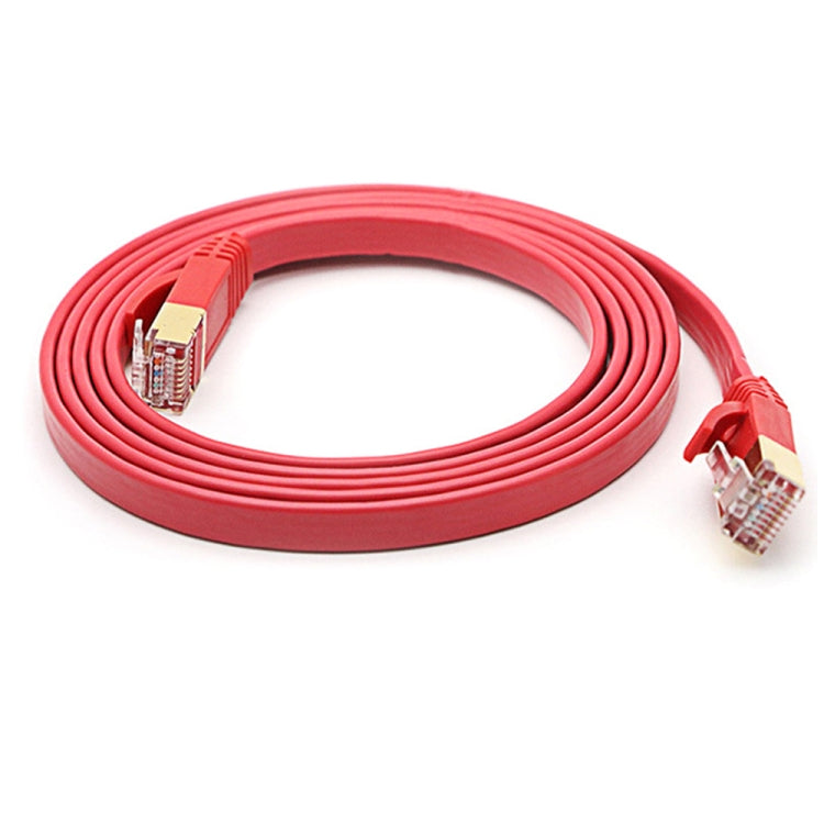 10m Gold Plated Head CAT7 High Speed 10Gbps Ultra-thin Flat Ethernet RJ45 Network LAN Cable(Red) - Lan Cable and Tools by buy2fix | Online Shopping UK | buy2fix