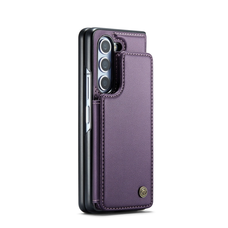 For Samsung Galaxy Z Fold5 CaseMe C22 PC+TPU Business Style RFID Anti-theft Leather Phone Case(Purple) - Galaxy Z Fold5 Cases by CaseMe | Online Shopping UK | buy2fix