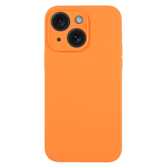 For iPhone 15 Plus Pure Color Liquid Silicone Fine Pore Phone Case(Orange) - iPhone 15 Plus Cases by buy2fix | Online Shopping UK | buy2fix