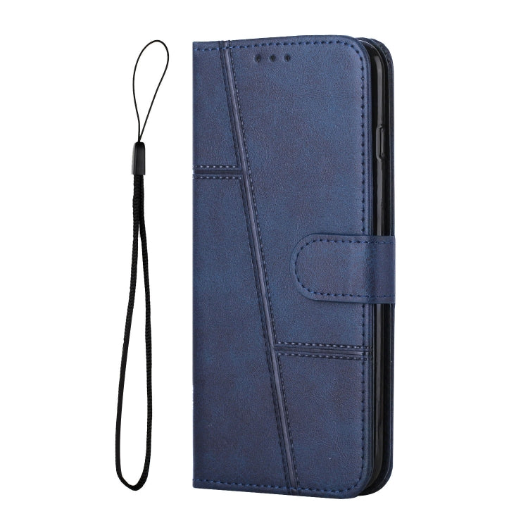 For Motorola Moto G Stylus 5G 2024 Stitching Calf Texture Buckle Leather Phone Case(Blue) - Motorola Cases by buy2fix | Online Shopping UK | buy2fix