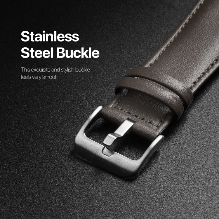 For Apple Watch 8 45mm  DUX DUCIS YS Series Genuine Leather Watch Band(Grey) - Watch Bands by DUX DUCIS | Online Shopping UK | buy2fix