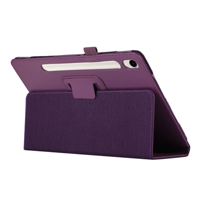 For Samsung Galaxy Tab S9 Litchi Texture Leather Tablet Case with Holder(Purple) - Other Galaxy Tab PC by buy2fix | Online Shopping UK | buy2fix