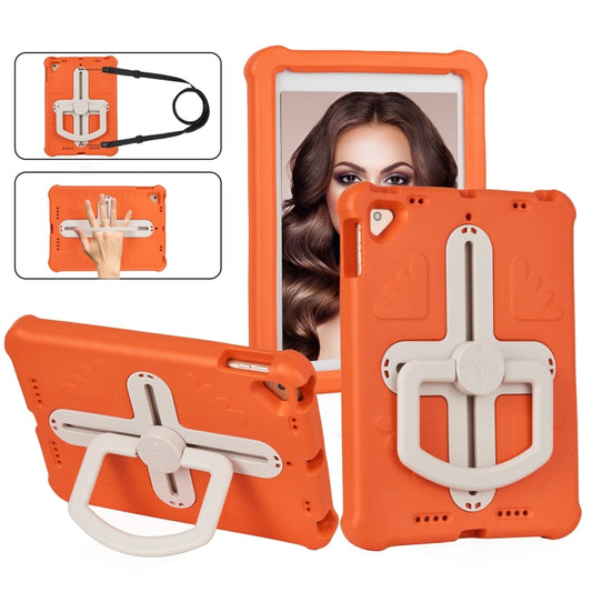 For iPad Air 2 / 9.7 2017 / 2018 Shield 360 Rotation Handle EVA Shockproof PC Tablet Case(Orange Beige) - iPad 9.7 (2018) & (2017) Cases by buy2fix | Online Shopping UK | buy2fix