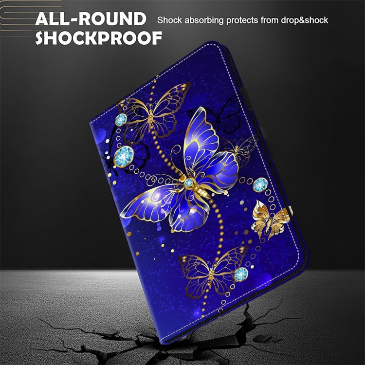 For Samsung Galaxy Tab A9 Crystal Texture Painted Leather Tablet Case(Diamond Butterflies) - Galaxy Tab A9 by buy2fix | Online Shopping UK | buy2fix