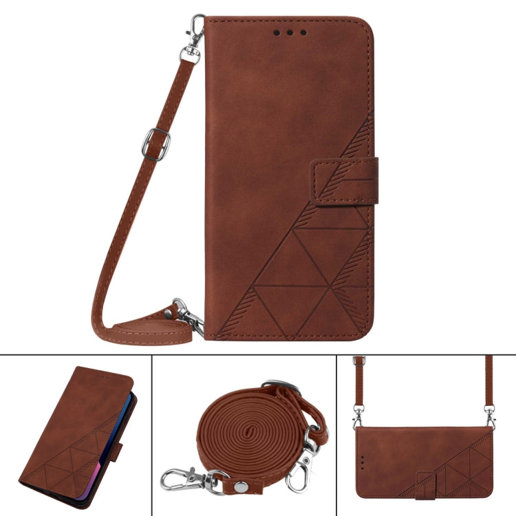 For Motorola Moto G Stylus 5G 2024 Crossbody 3D Embossed Flip Leather Phone Case(Brown) - Motorola Cases by buy2fix | Online Shopping UK | buy2fix