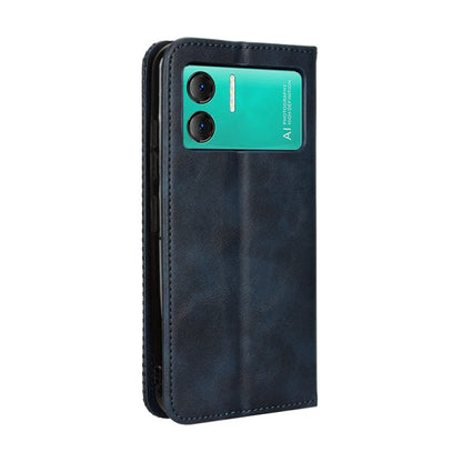 For Doogee X98 Magnetic Buckle Retro Texture Leather Phone Case(Blue) - More Brand by buy2fix | Online Shopping UK | buy2fix