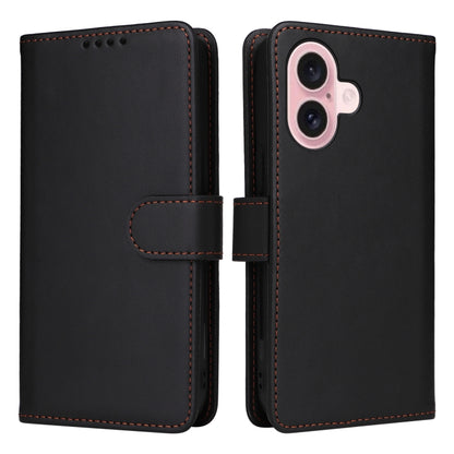 For iPhone 16 Plus BETOPNICE BN-005 2 in 1 Detachable Imitate Genuine Leather Phone Case(Black) - iPhone 16 Plus Cases by BETOPNICE | Online Shopping UK | buy2fix