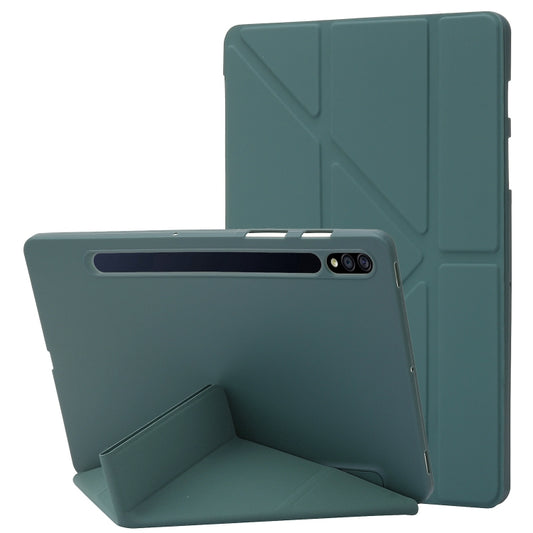 For Samsung Galaxy Tab S9+ Deformation Silicone Leather Tablet Case(Dark Green) - Galaxy Tab S9+ Cases by buy2fix | Online Shopping UK | buy2fix